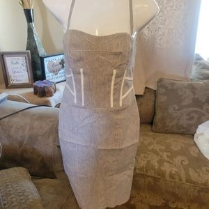 🌸bebe🌸Italian Textured Linen Corset Dress💝